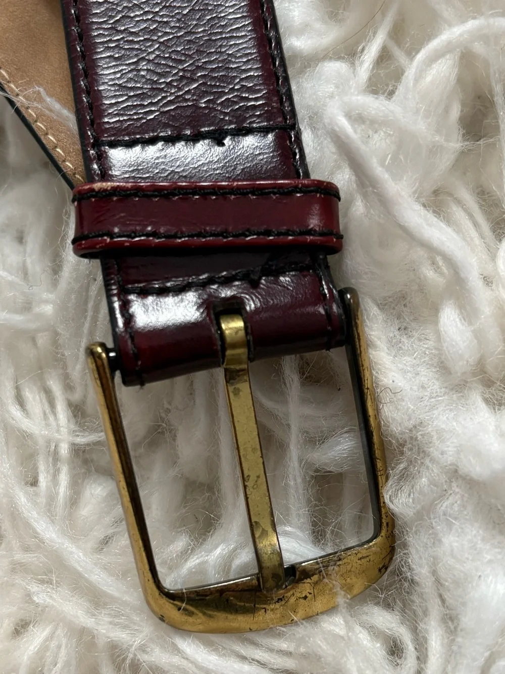 Vintage L’Aiglon Burgundy Full Grain Leather Belt 38/95